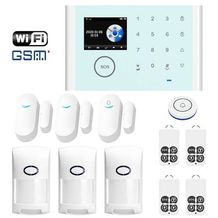 CS118 WIFI+GSM Tuya Smart Voice Alarm System Supports Amazon Alexa/ Google Assistant, Spec: Package 3