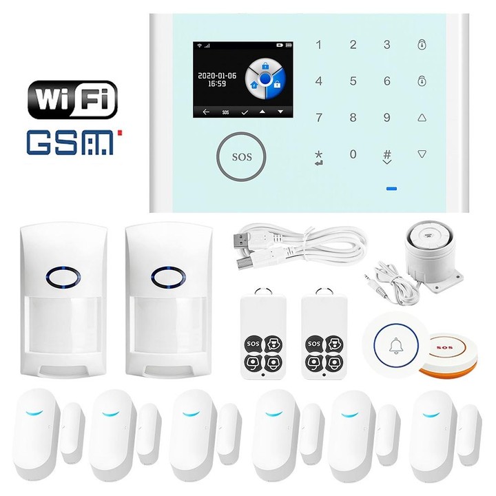 CS118 WIFI+GSM Tuya Smart Voice Alarm System Supports Amazon Alexa/ Google Assistant, Spec: Package 5
