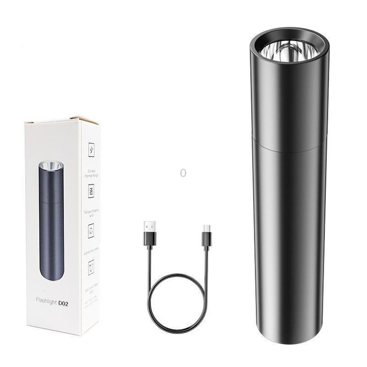 1800mAh LED Outdoor Strong Lighting Lithium Battery Flashlight, Color: Fixed Focus Silver