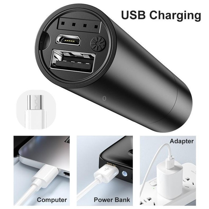 2600mAh LED Outdoor Strong Lighting Lithium Battery Flashlight, Color: Zoom Black
