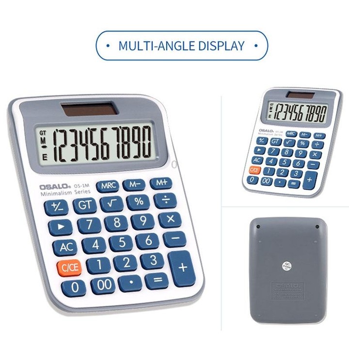 OSALO 10-digit LCD Screen Solar Dual Power Supply Desktop Calculator Mini Student Calculator