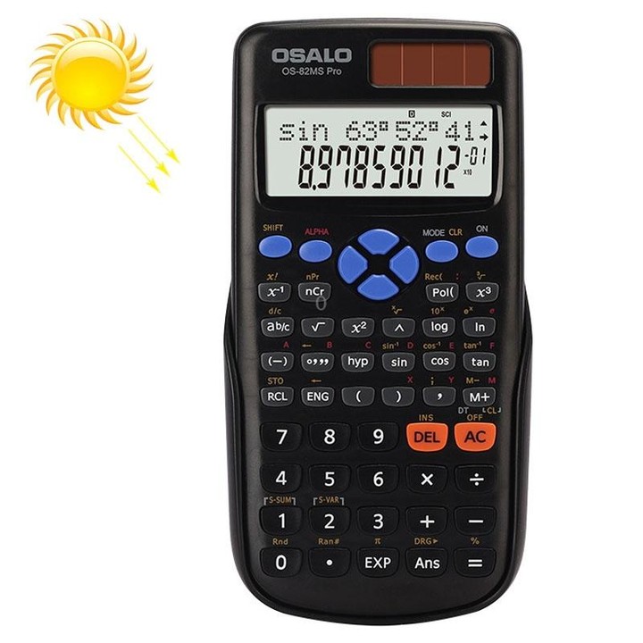 OSALO 240 Functions LCD Screen Solar Dual Power Supply Plug-in Teaching Calculator