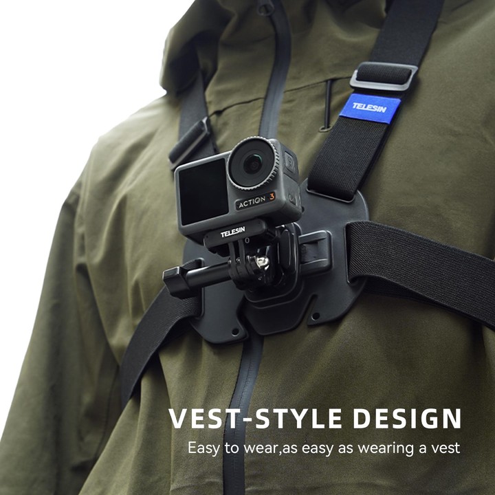 TELESIN Chest Strap Mount Waistcoat Belt Mount For Action Camera