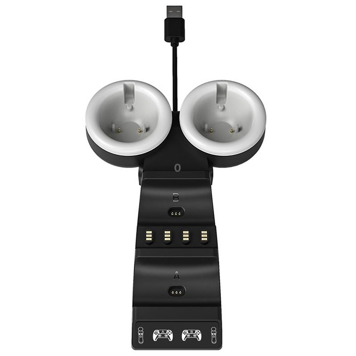 Iplay HBP-301 For PS5 / PS VR MOVE Controller Handle Dual Seat Charger 4 In 1 Charger(Black)