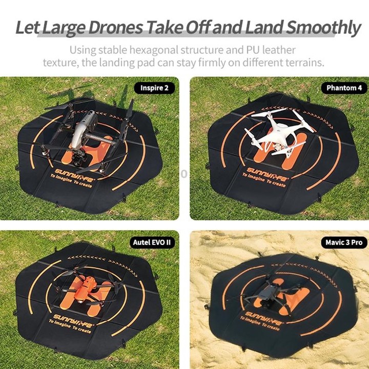 Sunnylife TJP10 110cm Hexagonal Double-Sided Folding With Ground Spikes Drone Universal Apron