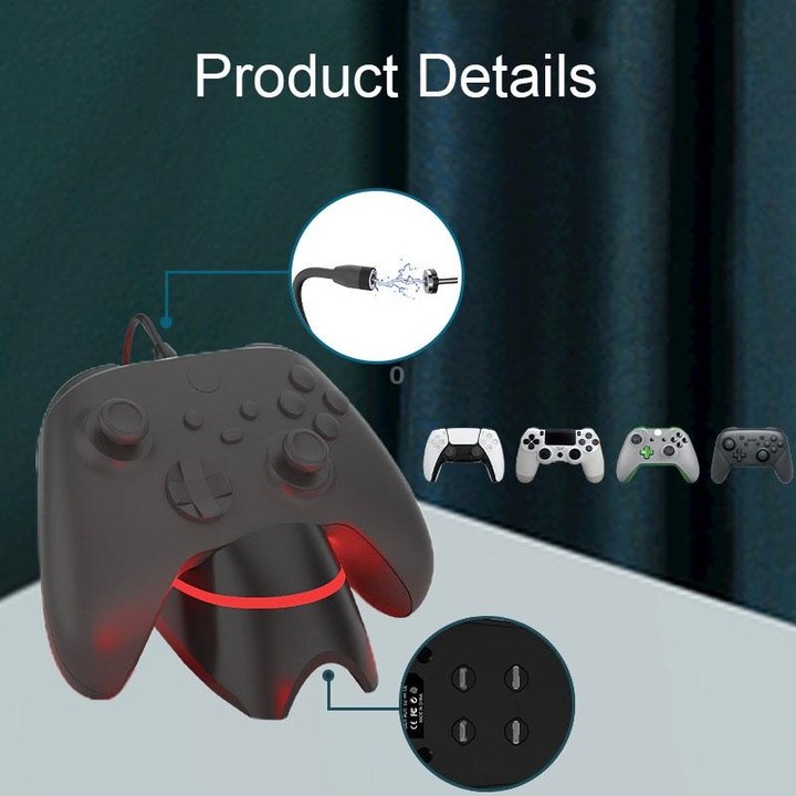 iplay HBX-252 Magnetic Port Gamepad Charger Gaming Accessories for Switch / PS5 / PS4 Slim Pro / X-Box(Black)
