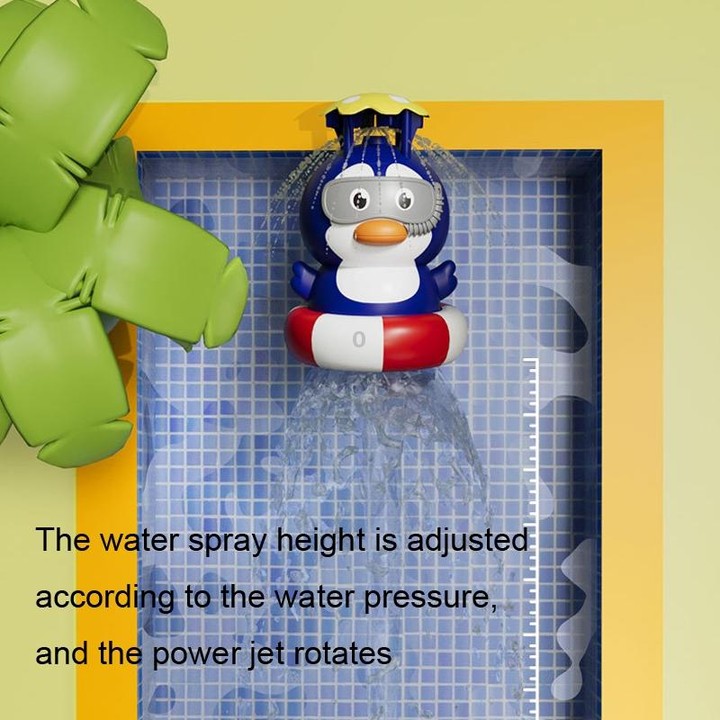 Animal Rotating Sprinkler Flying Children Water Toys, Style: Penguin+ 2 Joints + 3m Tube