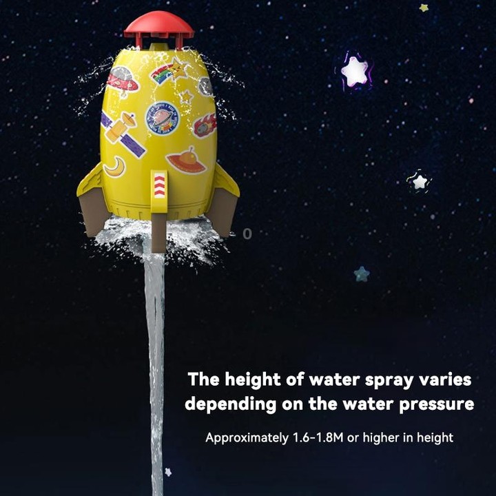 Rotating Sprinkler Flying Children Water Toys, Color: Yellow Rocket + 2 Joints + 3m Tube