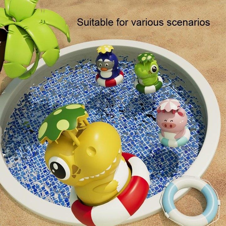 Outdoor Beach Dinosaur Sprinkler Drama Water Toys, Style: Yellow + 1 Plug