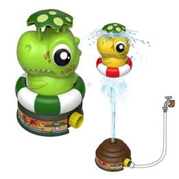 Outdoor Beach Dinosaur Sprinkler Drama Water Toys, Style: Green + 2 Plug + 3m Tube