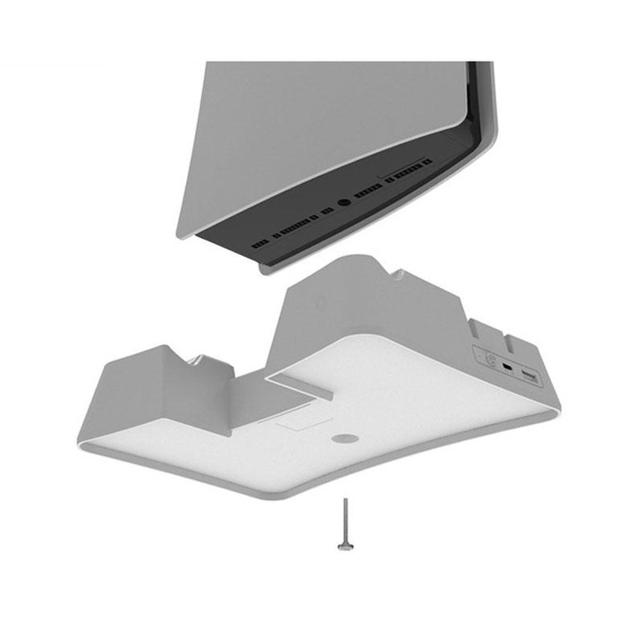 Iplay HBP-351 For Sony PS5 Digital Version Host Cooling Base Bracket Multifunctional Handle Charging Stand(White)