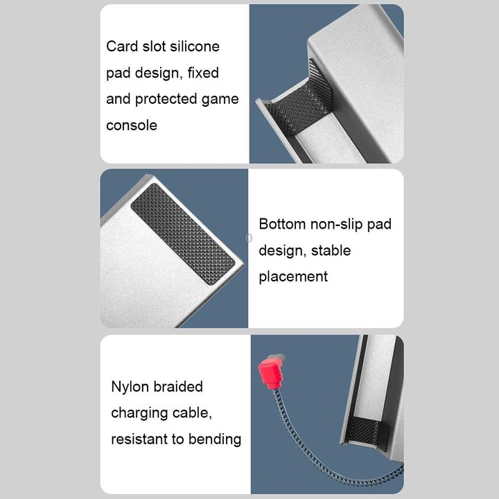 iplay HBSD-490B For Steam Deck Game Console Charging Base Handheld Game Stand Charger(Silver Gray)