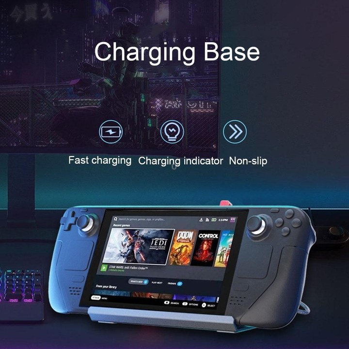 iplay HBSD-490B For Steam Deck Game Console Charging Base Handheld Game Stand Charger(Silver Gray)