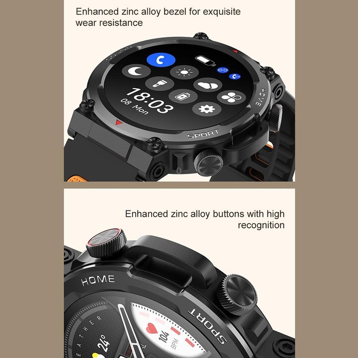 S56T Heart Rate/Blood Oxygen/Sleep Monitoring Bluetooth Call Outdoor Waterproof Smart Watch(Gold)