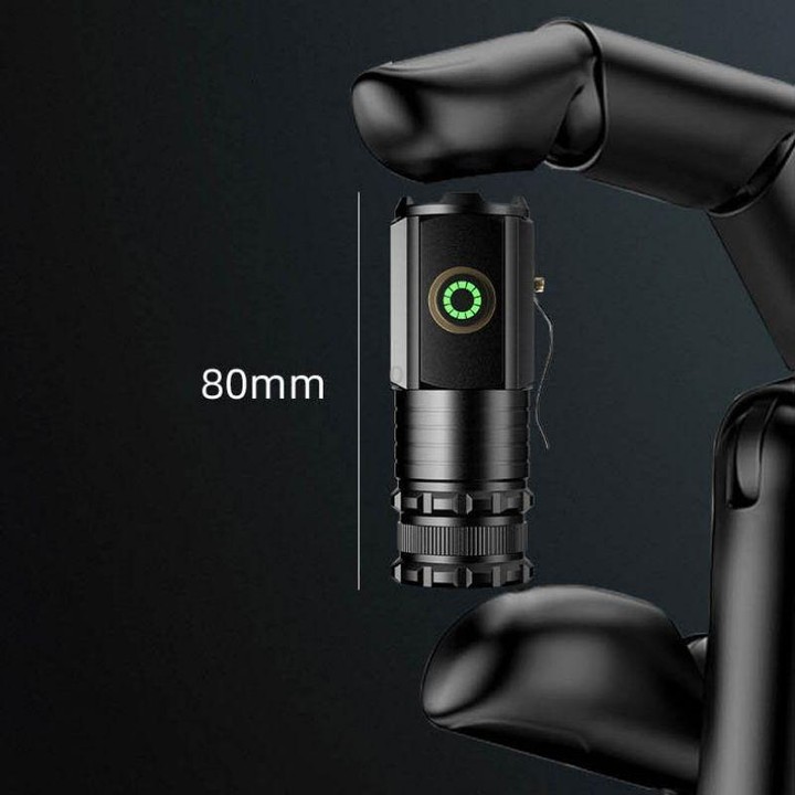 3 LED Mini Flashlight Rechargeable Waterproof 2000LM Super Bright Torch, Spec: Tail No Magnet