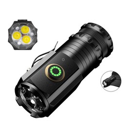 3 LED Mini Flashlight Rechargeable Waterproof 2000LM Super Bright Torch, Spec: Tail No Magnet