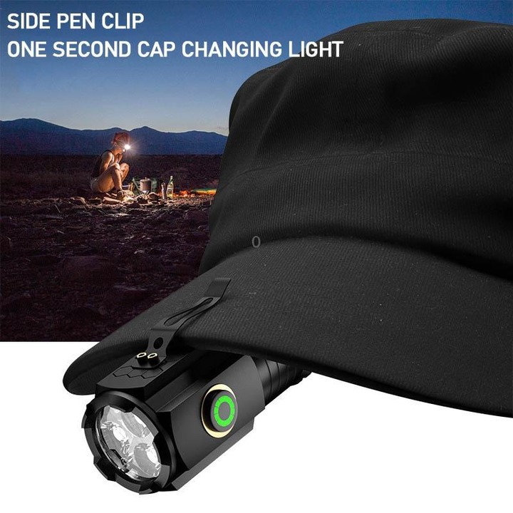 3 LED Mini Flashlight Rechargeable Waterproof 2000LM Super Bright Torch, Spec: Tail Magnet