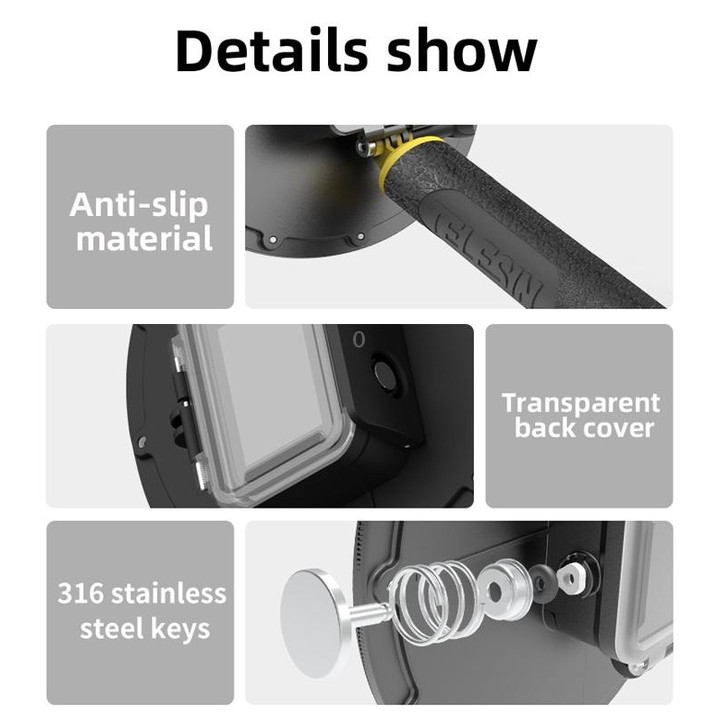 TELESIN 30M Waterproof Case Housing For GoPro Hero11 Black / HERO10 Black / HERO9 Black