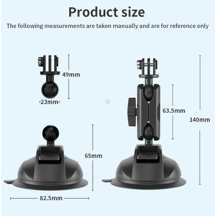 TELESIN Car Action Camera Holder Suction Cup 360 Degree Adjustable