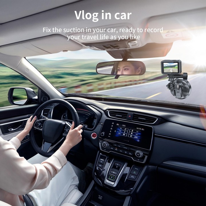 TELESIN Car Action Camera Holder Suction Cup 360 Degree Adjustable