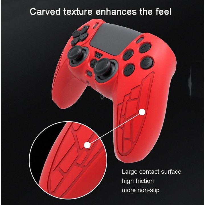 For PS5 Gamepad Silicone Case Non-slip Texture Thickened Protective Cover(Blue)