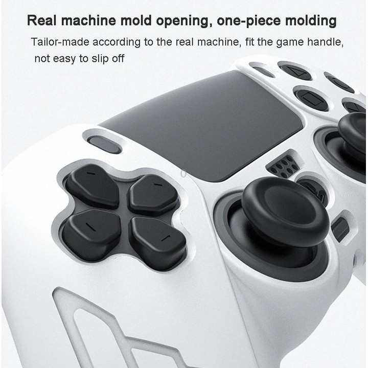 For PS5 Gamepad Silicone Case Non-slip Texture Thickened Protective Cover(Blue)