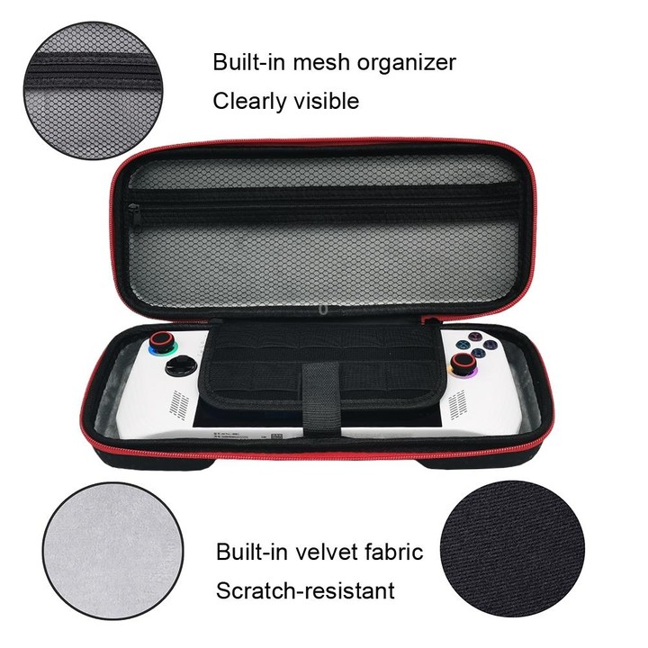 For ASUS ROG Ally Game Console Portable PU Waterproof Storage Box(Red)