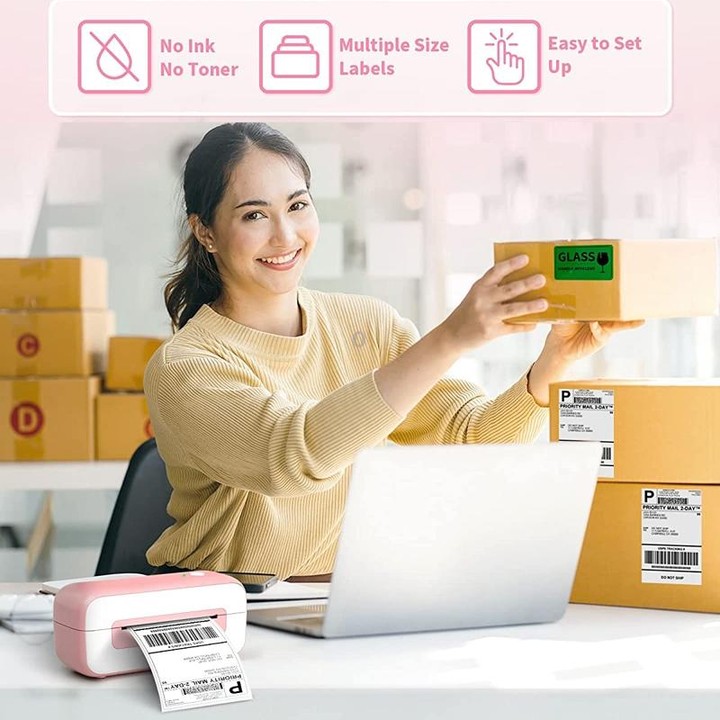 Phomemo PM246S Address Label Printer Thermal Paper Express E-Manifest Printer, Size: EU(Purple)