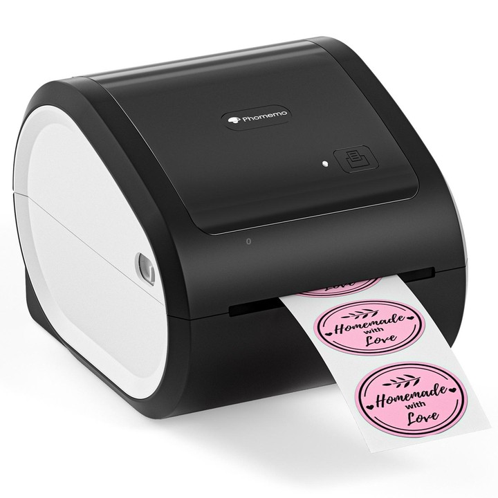Phomemo D520-BT Bluetooth Thermal Shipping Label Printer Wireless Desktop Printer For Barcode Address Labels, Size: EU(Black Whi
