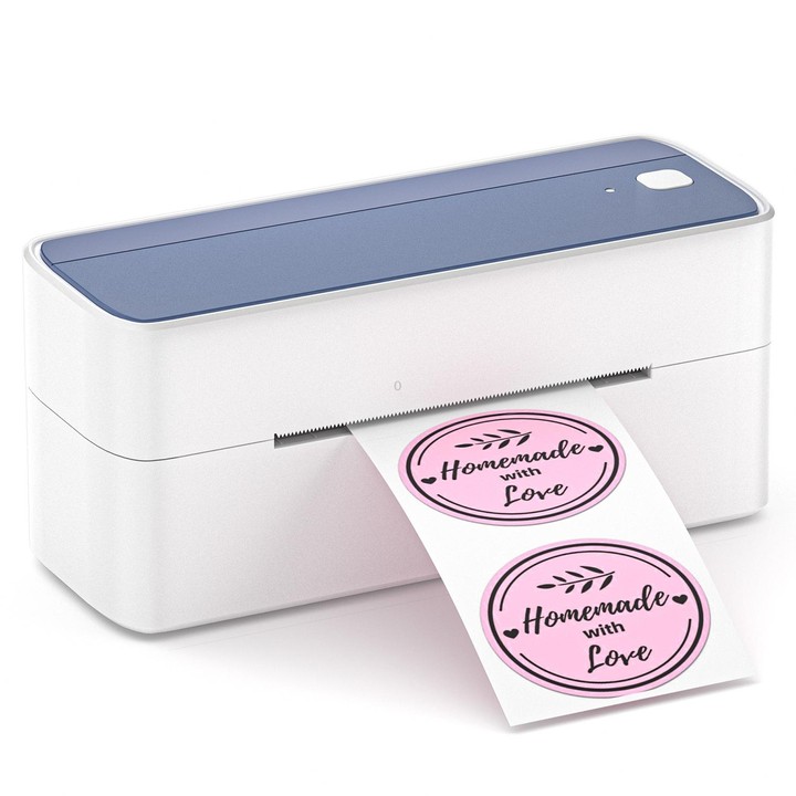 Phomemo PM241-BT Bluetooth Address Label Printer Thermal Shipping Package Label Maker, Size: EU(White Blue)