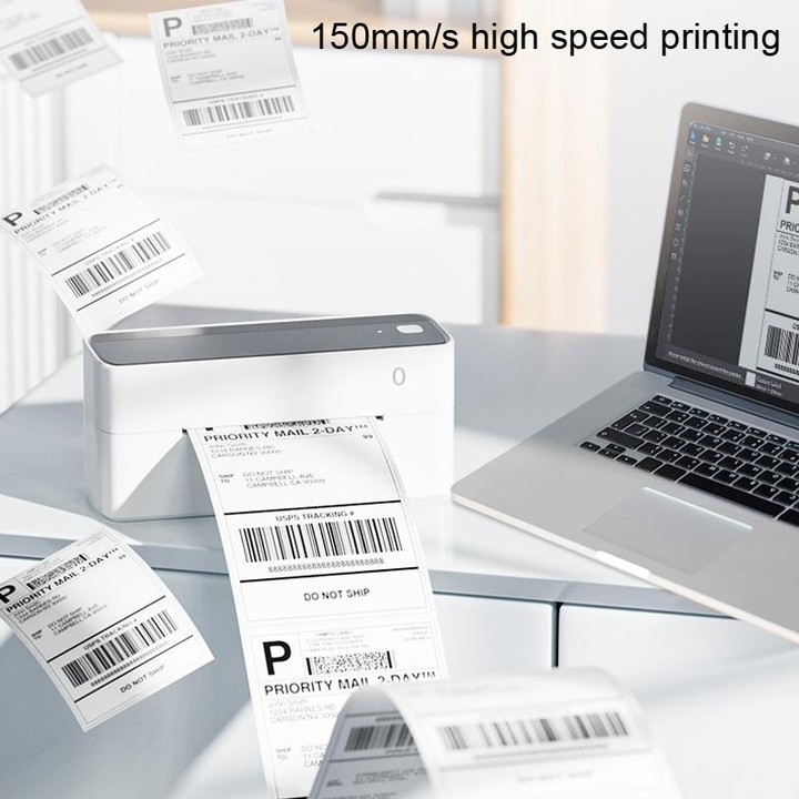 Phomemo PM241-BT Bluetooth Address Label Printer Thermal Shipping Package Label Maker, Size: EU(White Blue)