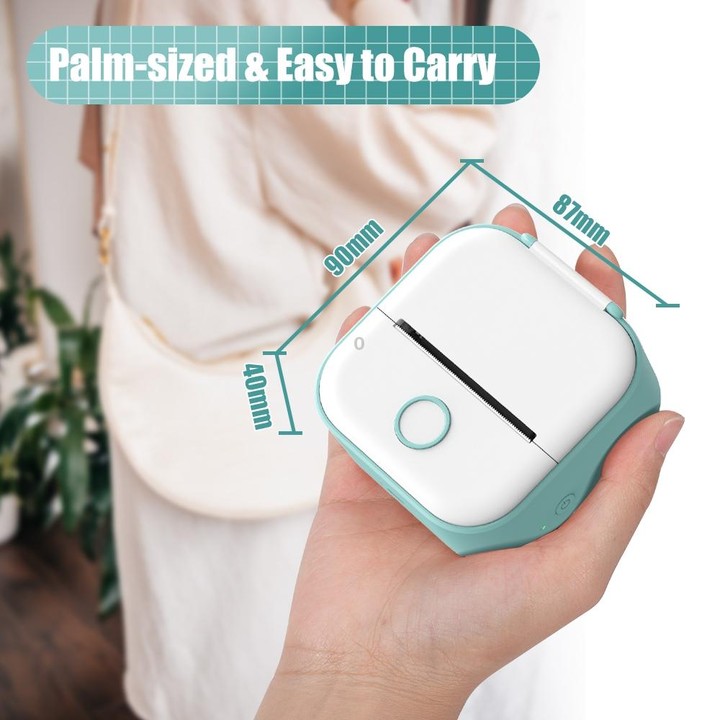 Phomemo T02 Standard Error Mini Pocket Small Portable Bluetooth Phone Photo Label Thermal Printer(White Green)