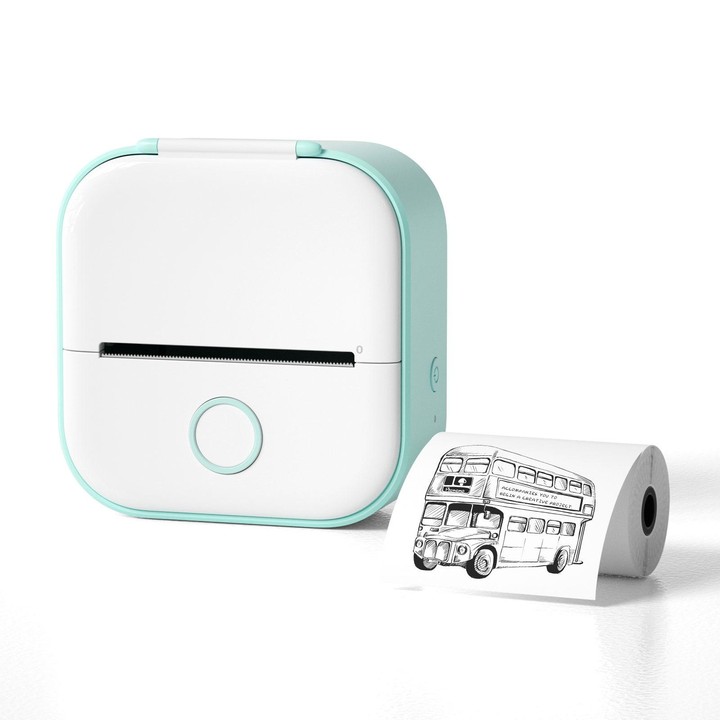 Phomemo T02 Standard Error Mini Pocket Small Portable Bluetooth Phone Photo Label Thermal Printer(White Green)
