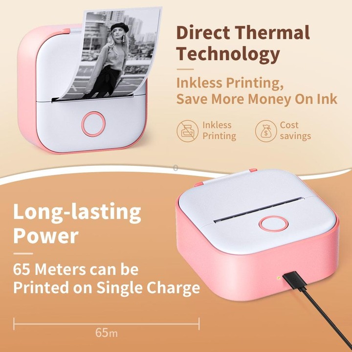 Phomemo T02 Gift Box Phone Bluetooth Mini Printer Photo Thermal Printer Family Student Wrong Question Printer(Pink)
