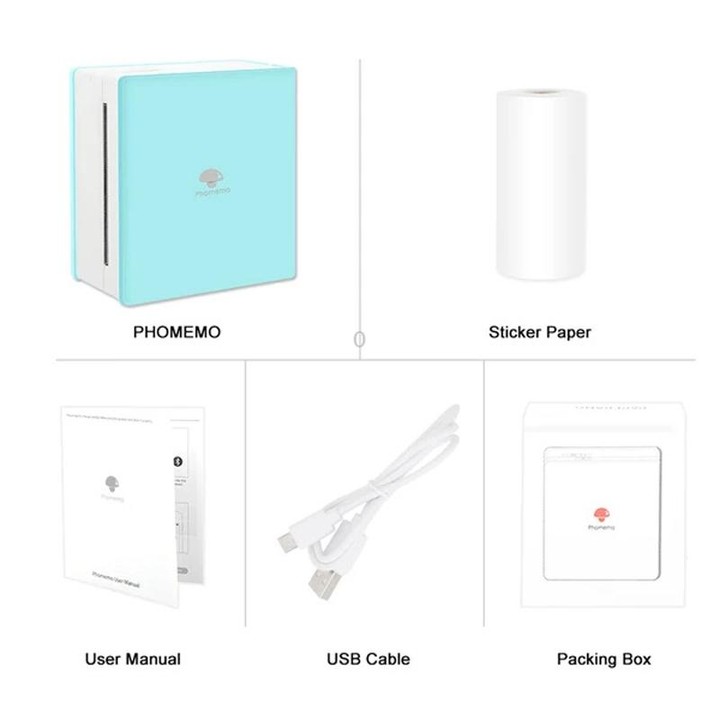 Phomemo M02-BK Pocket Small Bluetooth Portable Photo Thermal Label Wrong Question Printer