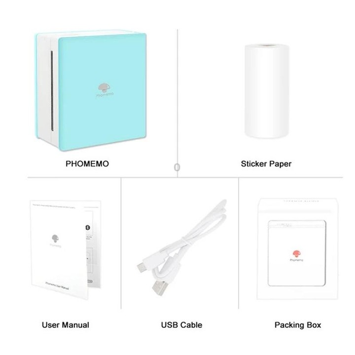 Phomemo M02-PK Pocket Small Bluetooth Portable Photo Thermal Label Wrong Question Printer