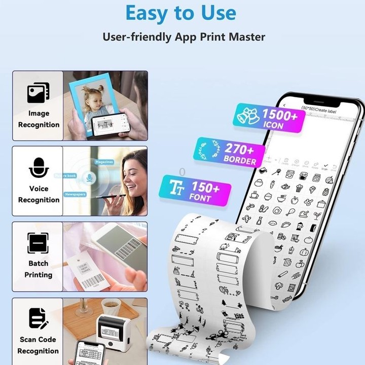 Phomemo M200 QR Code Tag Handheld Portable Bluetooth Thermal Label Printer(White)