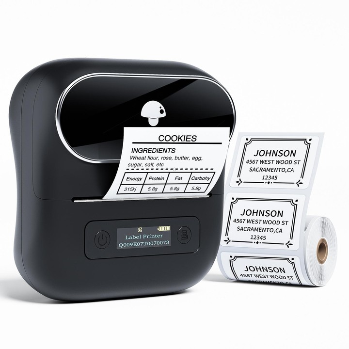 Phomemo M220 Jewelry Clothing Tags Bluetooth Thermist Strip Tag Printer(Black)