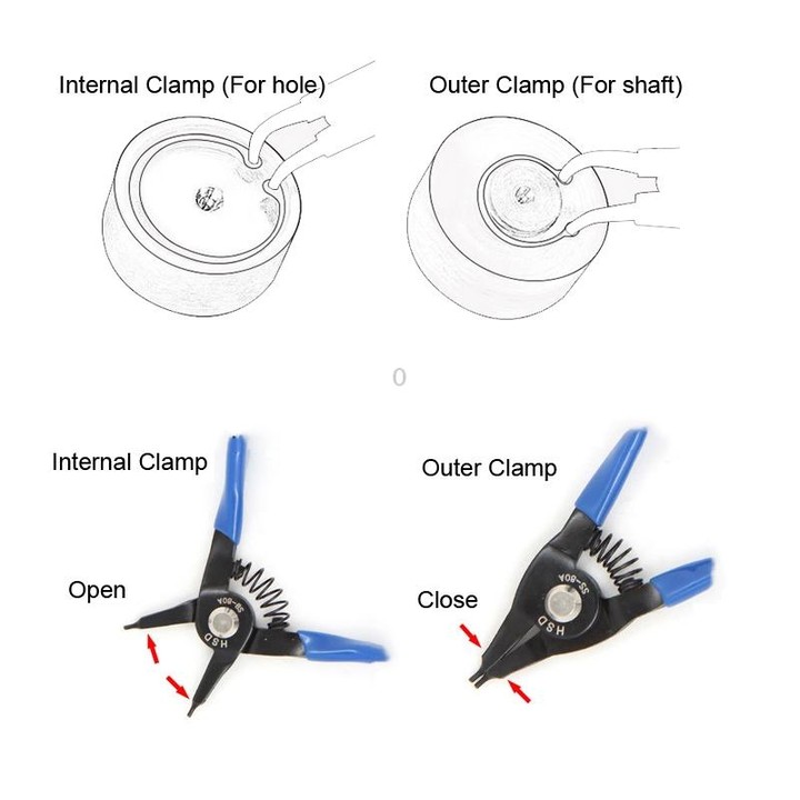 HSD SB-80A Internal For Hole Straight 10-25mm Compact Spring-Loaded Pliers Retaining Ring Pliers