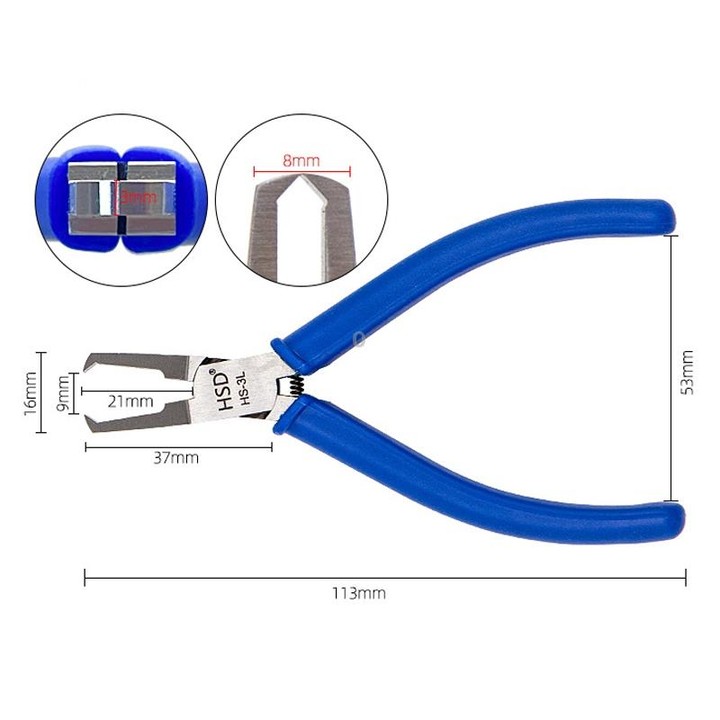 HSD HS-3L Top-cut 4.5 inch Narrow Mouth Chrome Vanadium Steel Forging Plastic Model Plier