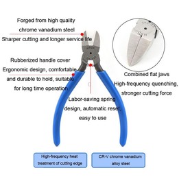 HSD HS-3 Top-cut 4.5 inch Narrow Mouth Chrome Vanadium Steel Forging Plastic Model Plier