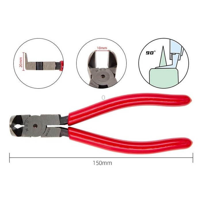 HSD MA-215 Right Angle 90 Degree Thin Mouth Chrome Vanadium Steel Forging Plastic Model Plier