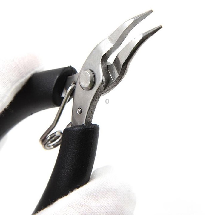 HSD HS-101C 4 inch 45 Degree Dending Mouth Mini Palm Toothless Fishing Plier Curved Nose Plier Handmade Plier