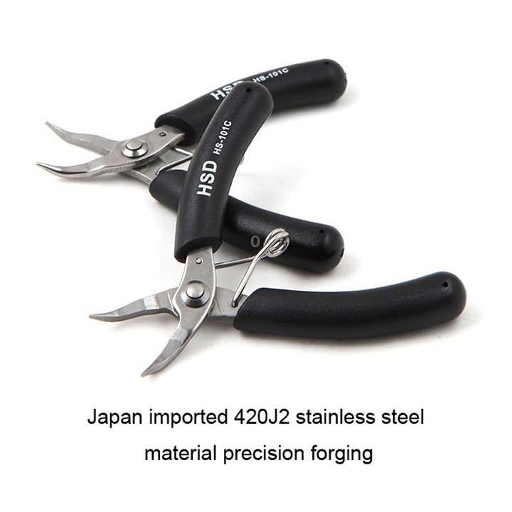 HSD HS-101C 4 inch 45 Degree Dending Mouth Mini Palm Toothless Fishing Plier Curved Nose Plier Handmade Plier