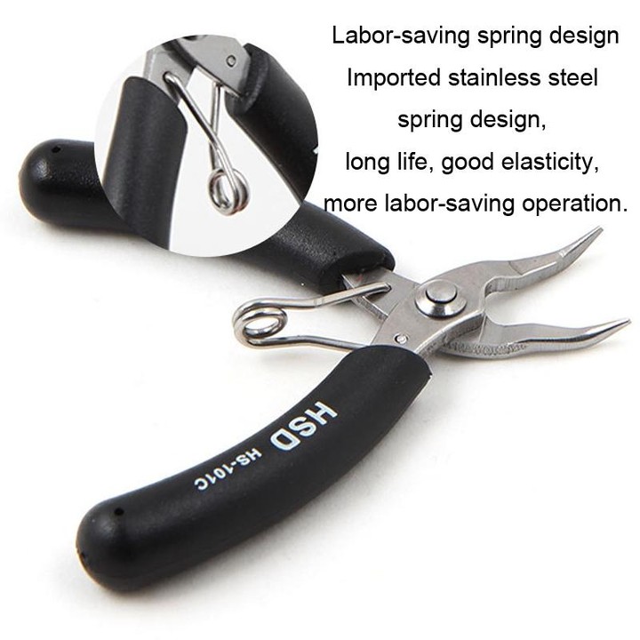 HSD HS-101C 4 inch 45 Degree Dending Mouth Mini Palm Toothless Fishing Plier Curved Nose Plier Handmade Plier