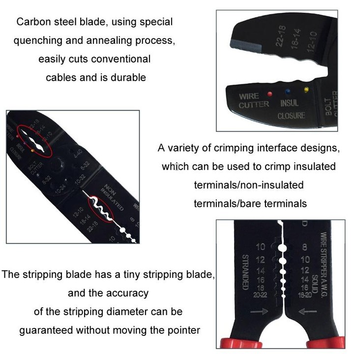 Multifunctional Cable Stripping Manual Crimping Pliers(HS-313)