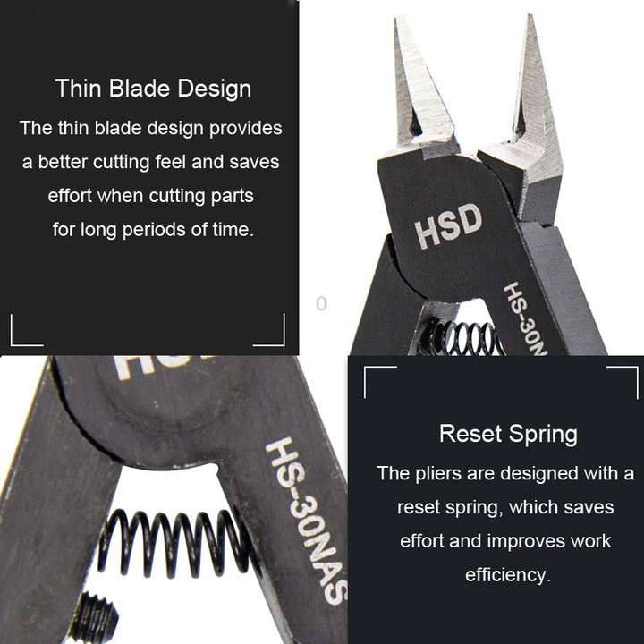 HSD HS-30NAS Plastic Model Thin Blade Waterjet Cutting Plier Diagonal Plier Handmade Plier