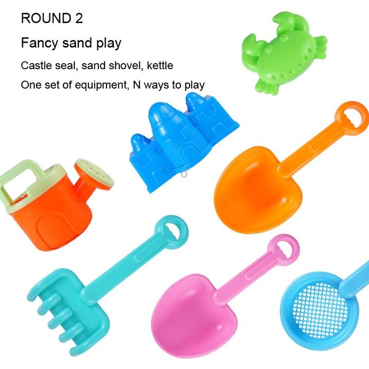13pcs/Set Children Beach Toys Set Large Sand Shovel Bucket Sand Digging Tools Hourglass, Color: Pink Lace Barrel