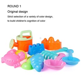 13pcs/Set Children Beach Toys Set Large Sand Shovel Bucket Sand Digging Tools Hourglass, Color: Purple Lace Barrel