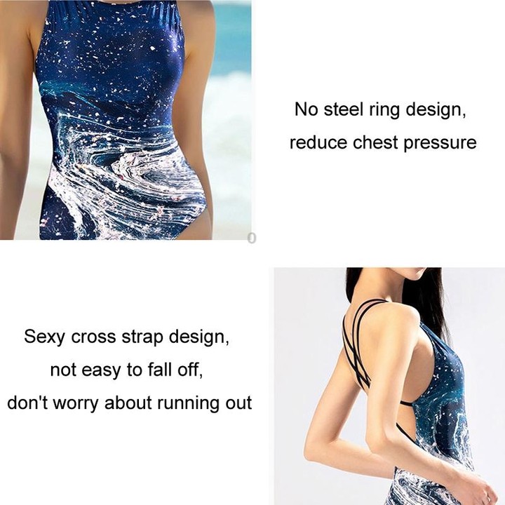 Belly-covering Thin Sexy Open-back Bikini Triangle One-piece Competitive Swimsuit, Size: XXL
